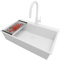 PRIMAGRAN Lavandino da Cucina Bianco 78x50cm, Lavello da Cucina a 1 vasca + Sifone Classico + Rubinetto 40x22cm, Lavabo da Cucina Incasso al mobile 80cm - Oslo