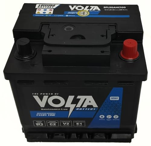 12V 50AH Deep Cycle Leisure Battery – SFL 50AHC100, 45AH C20 – Ideal for Caravan, Campervan, Motorhome & Solar Power Use