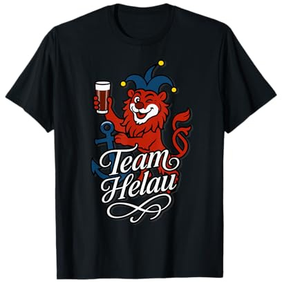 Düsseldorfer Löwe als Clown und mit Altbier Team Helau T-Shirt