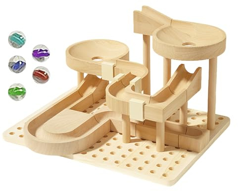 Labyrinth der Murmeln - Lernspiele aus Holz | Labyrinth mit Murmeln und pädagogischen Bausteinen - für Klassenzimmer Zuhause Schule Kindergarten Geburtstag Weihnachten und Mädchen