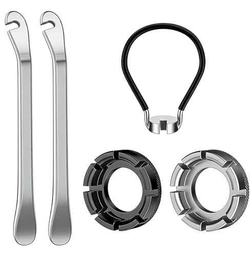 Hontaog Kit Llave Radios Bicicleta 5 Piezas Herramientas Reparación Bici con Desmontables y Llaves Universales para Ajuste Centrado MTB Carretera E Bike