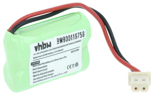 vhbw Akku kompatibel mit V-Tech LS6005 | LS6191, LS6195 schnurlos Festnetz Telefon (300mAh, 2,4V, NiMH)