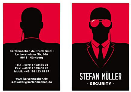 300 x Visitenkarten individuell mit Ihrem Inhalt 300g/qm Papier 85 x 55 mm - Security