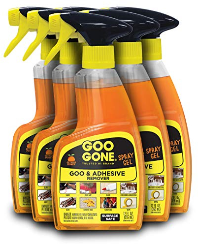 Goo Gone Original Spray Gel - Adhesive Remover, Removes Chewing Gum, Grease, Tar, Stickers, Labels, Tape Residue, Oil, Blood, Lipstick, Mascara, Shoe Polish, Crayon, 12 Oz, 6 Pack