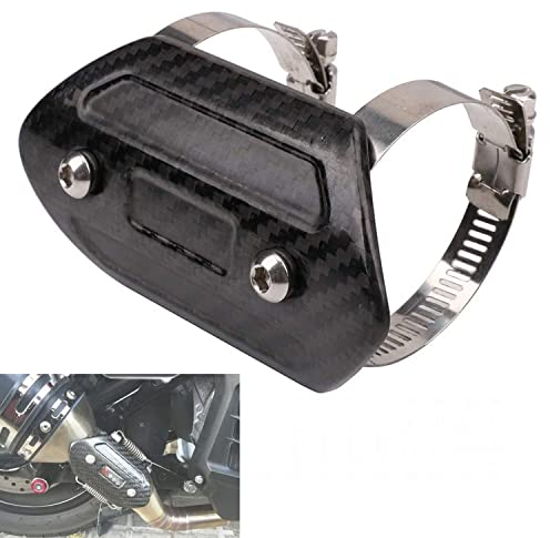 Motorrad Auspuff Hitzeschild,Kohlefaser Motorrad Auspuffrohrabdeckung Hitzeschutzblech Schutz Universell für Straßenräder (Größe: 110 x 60 mm)