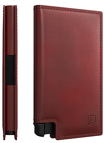 Ekster Parliament Leather Wallet for Men - RFID Blocking - Merlot Red, LWG