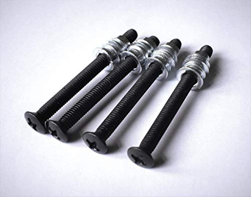 Fixation super stable du manche de guitare/basse : vis avec manchons pour Strat, Tele et basse, couleur Noir