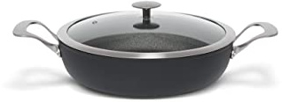 TVS Tegame Antiaderente con Coperchio ISPIRATA - Ø28cm, Resistente ai Graffi, Alto Spessore, Senza Nichel, Compatibile con l'Induzione, Made in Italy