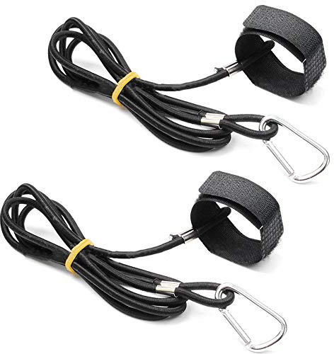 2 Pack Gear Kayak Paddle Leash 4mm Kayak Elastic Boating Kayak Paddle Safety Rod Leash Lanyard Strap for Kayaking Canoeing Rowing Surfing 120cm