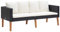Festnight Gartensofa 2-Sitzer Rattan Sofa Balkonmöbel Lounge Sofa Outdoor Balkonsofa Balkon Couch Garten Gartenbank Sitzbank Gartenmöbel Set Loungemöbel Terrasse, Schwarz 165x67x60 cm