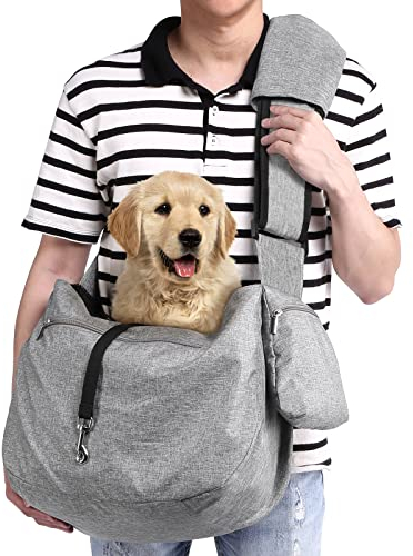 Ownpets Borsa per cani fino a 11 kg, borsa per cani con tracolla regolabile e tasca frontale e borsa imbottita, profondità 30 cm x larghezza 46,5 cm