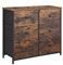 SONGMICS Chest of Drawers, 6 Fabric Drawers with Metal Frame, Storage Organiser Unit, Dresser, for Nursery, Bedroom, Hallway, Rustic Brown and Classic Black LGS23H
