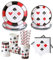 Casino Party Supplies Serves 16 Casino Thema Party Dekorationen für Männer Erwachsene Includes Casino Party Plates Poker Pappteller Becher Servietten und Strohhalme für Poker Night Las Vegas