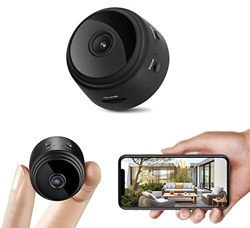 belltop Mini cámara espía Oculta HD - Cámara espía para Ver en el móvil y grabación – Cámara vigilancia WiFi camuflada con visión Nocturna con batería – para Coche, Interior y Exterior