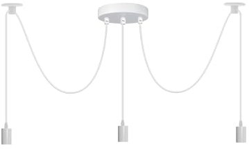 LEDSone 3 teste E27 Edison Lampadario Industriale Regolabile Soffitto Spider Light Lampada a Sospensione Apparecchio (Bianco)