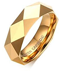 Gold Prismatic Section Tungsten Carbide Men Women Wedding Rings Rose Gold Ring Jewelry Gift Bride 6 Gold, C-F, 10