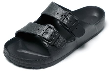 JOMIX Ciabatte Donna Estive Comode Mare Gomma Casa Piscina Spiaggia SD2211 (D Nero, 39)