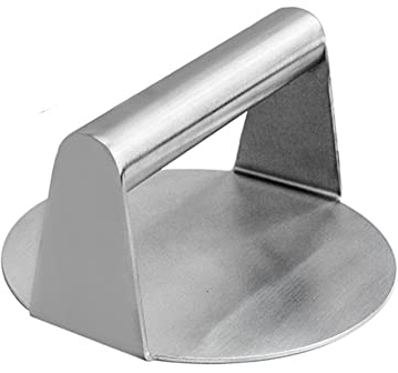 Stainless Steel Burger Press, Heavy Duty 5.5” Burger Smasher Grill Press Bacon Press Grill Smasher, Ideal for Flat Top Griddle Grill Cooking, Steak, Bacon, Paninis, Flatbreads, Sandwiches (Round)
