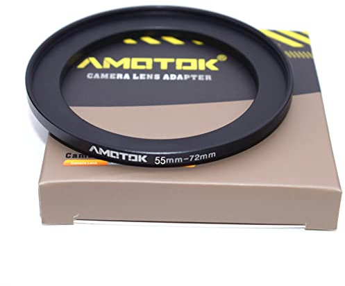 55mm Objektiv auf 72mm Kameraobjektiv-Adapter,55 mm to 72 mm Filter Step-Up-Ring Adapterring,Kompatibel mit Allen 72mm Filter Zubehör.Hergestellt aus CNC-gefrästem(55-72mm)