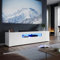 ELEGANT Modern LED TV Unit White Gloss 200cm Long TV Stand Cabinet with Ambient Lights for 50 52 55 60 65 75 85 inch 4k TV Living Room and Bedroom Furniture with Storage