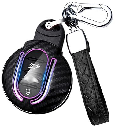 HIBEYO TPU-Schlüsselanhänger mit Schlüsselanhänger für BMW Mini Cooper One JCW F56 F55 F54 F57 F60 R55 R56 R57 R58 R59 R60 S Roadster, GRAU, original size
