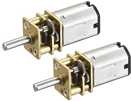 sourcing map Micro Vitesse Réduction Engrenage Moteur, DC 3V 20RPM avec Plein Métal Boîte Vitesses pour Bricolage RC Avion, Modèle Voiture Paquet de 2