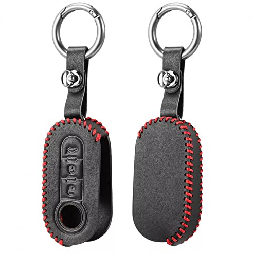 Leder Autoschlüssel Fall Remote Protector Cover Tasche Shell Schlüsselanhänger Zubehör für Fiat 500 Ducato Panda 500L Punto Lancia Musa Für Citroen Jumper Für Peugeot Boxer