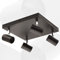 max K O M F O R T LED Deckenleuchte schwarz | 4x E27 Fassung 4-flammig | schwenkbar Deckenlampe Deckestrahler Deckenspot Wandleuchte proShine-E274-BK