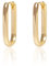 Huggie Creolen für Damen - 18 Karat Vergoldet, Kleine U-Form Kreisohrringe in Weißgold und Gelbgold, Rechteckige Creolen