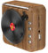 Retro Vinyl Schallplattenlautsprecher, mit UKW Radio, Bluetooth 5.0, U Disk, Plug In Karte und AUX Wiedergabe, HiFi Stereo, Integriertes Mikrofon, Phonograph Bluetooth Lautsprecher(Holzmaserung)