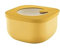 Guzzini - Kitchen Active Design, STORE&MORE BIO, Shallow Airtight Fridge/Freezer/Microwave Containers (S) - Mango Yellow, 12,2 x 12,2 x h6,8 cm | 450cc - 170719236