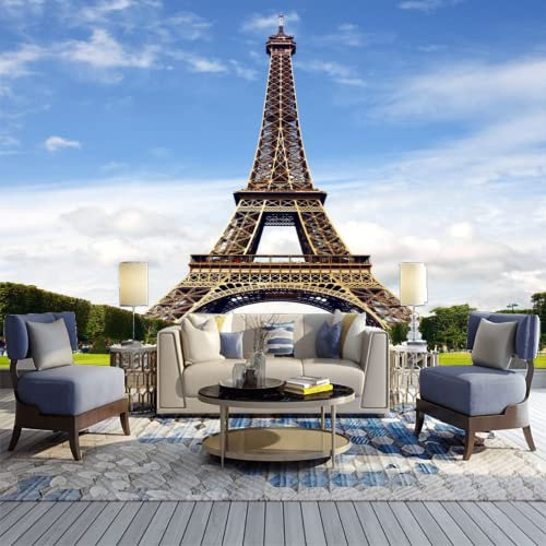 GIVLWF Papier Peint Panoramique de Incroyable Paris Tour Eiffel, Paysage De Bâtiments Historiques Déco de La Maison - Pour Salon Chambre D'enfant Décoration Murale 150 x 70 cm