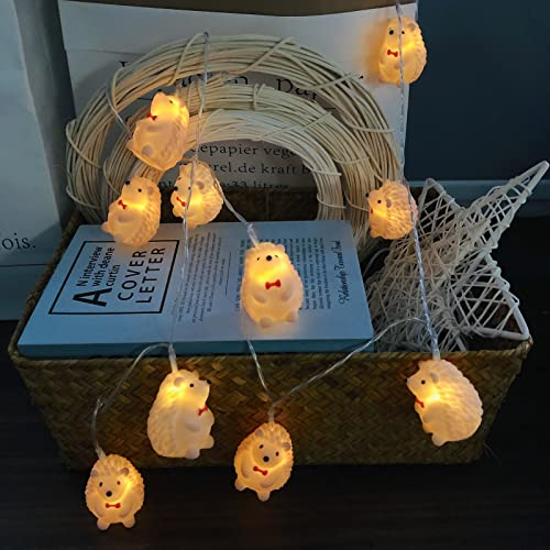 Riaxuebiy Igel Lichterkette,3m 20 Warmweiße LED Igel für Innen und Außen Zimmer, Weihnachten, Geburtstag, Garten, Party, Kinderzimmer Dekoration (USB betrieb)