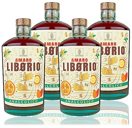 4 Bottiglie Amaro Analcolico 700 Ml Ingredienti Tipici Siciliani LIBORIO AMARO ANALCOLICO Bevanda Leggera Rinfrescante Digestivo Dal Profumo Fiorito Aromatico Gluten Free Vegano Idea Regalo (X 4)
