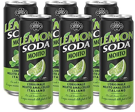 6X Lemonsoda Mojito L'Originale Analcolico Italiano Lemon Soda 330ml [6 Lattine] - Drink Summer 2023