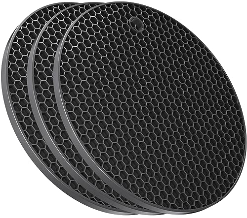 Sottopentola in silicone ultra spesso 8 mm per piatti caldi, pentole e padelle, sottopentola in silicone per proteggere il tavolo, cuscinetti caldi in silicone per bancone della cucina, presine, set