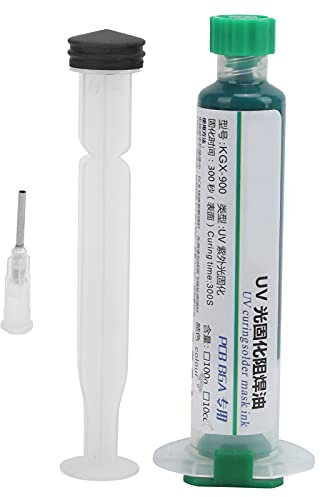 Lötstopplack-Tinte KGX 900, Grüne, UV-lichthärtende Lötstopplack-Tinte, 10 Ml, PCB-Lötstopptinte Mit Schiebernadel Zum PCB-Löten