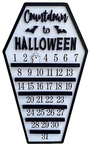 Halloween-Adventskalender 2023, Kalender für Halloween, Hausform, Countdown-Kalender, drei Dekorationen, Fledermaus, DIY-Halloween-Countdown-Kalender (1 Stück), Halloween-Dekoration (2-B,