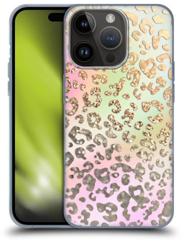 Head Case Designs Offizielle Monika Strigel Leopard Traumland Gold Gel Handyhülle Hülle [Militärischer Schutzgrad] Kompatibel mit Apple iPhone 15 Pro