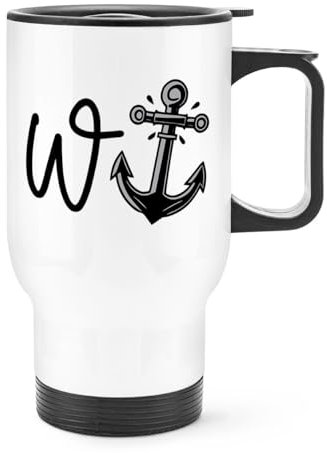 W Anchor Travel Mug Cup with Handle