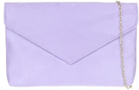 Girly Handbags Plain Clutch Bag Medium Lilac