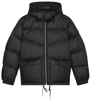 Marc O'Polo Denim Herren Daunenjacke mit abnehmbarer Kapuze Pufferjacke, Schwarz (Black), XL