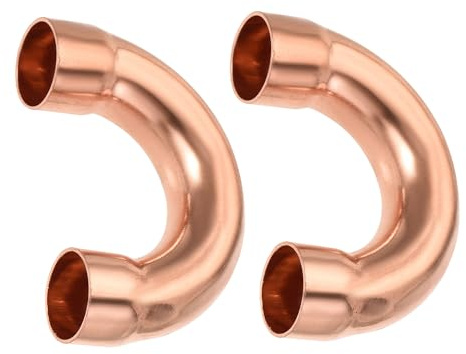 YOKIVE 2pz Raccordi Rame Forma U Raccordi Tubi Rame Gomito 180 5/8 Id | Gradi, Connettori per Giunti Saldatura, per Impianti Idraulici, Ideali, per Hvac Condizionatori d'Aria