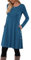 MOLERANI Pulloverkleid für Damen Langarmkleid Damen Knopf Lässiges Tunikakleid mit Taschen (Saphirblau,XXL)