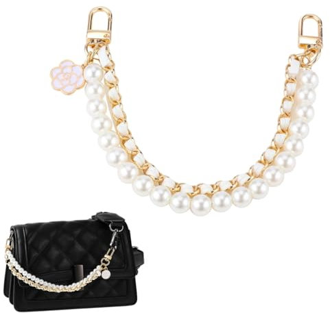 EIHI EIH Pulsera de Teléfono,Colgante para Movil,Cuerda Para Movil,Correa Para Movil,Pequeños Colgantes para Decorar Teléfonos Móviles,para Bolsos y Llaves (Perlas Blancas,Incluidos 2 Espaciadores)