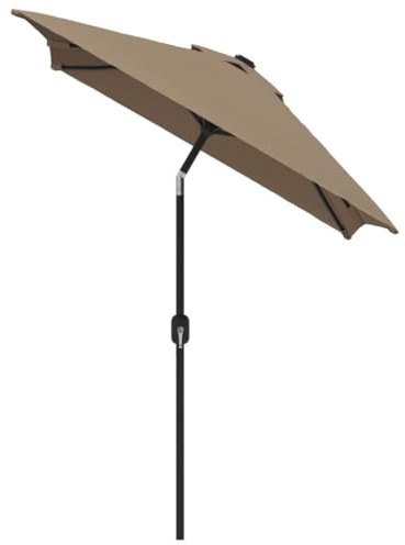 Higsose Parasol de plage rectangulaire avec 6 baleines en acier, taupe