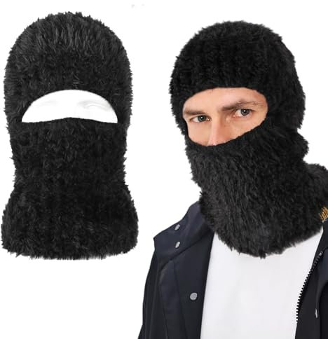 TAGVO Cagoule d'hiver en Polaire Chaud Homme Femme, Multifonction Masque de Ski Cagoule Coupe-Vent Thermique, Chapeau Bonnet Hiver en Polaire avec Cache-Cou pour Sports de Plein air Cyclisme Randonnée