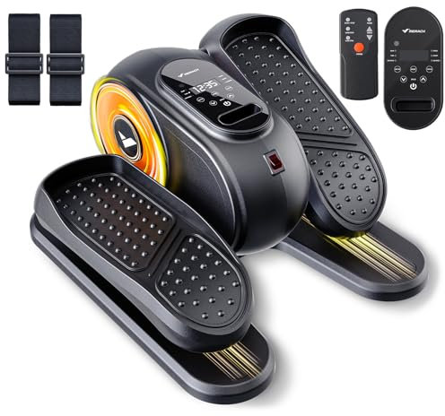 MERACH Elektrischer Ellipsentrainer Mini Ellipsentrainer leise und tragbar für Zuhause und Büro, mit Fernbedienung, LCD-Display, Beinriemen, 12 Geschwindigkeiten, ideal für Erwachsene und Erwachsene