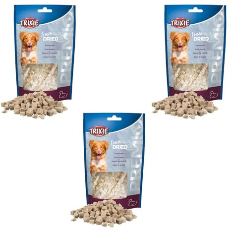 Trixie Freeze Dried Entenbrust | 3er Pack | 3 x 50 g | Ergänzungsfuttermittel für Hunde | Gefriergetrockneter Snack | 99% Fleischgehalt | Bei Futtermittelallergien geeignet
