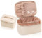 Kosmetiktasche Damen, Reise Schminktasche Groß Make Up Tasche Organizer, Wasserdichter Reise Kosmetiktasche Mit Griff und BüRstenfach Kulturtasche (Beige)